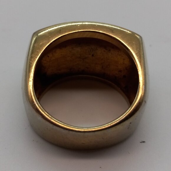 Gold Tone Czs or Rhinestone Size 8 Cluster Ring - Picture 3 of 3